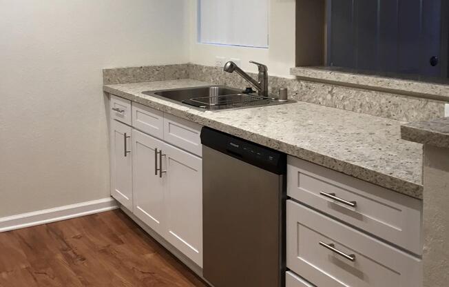 kitchen with a stainless steel dishwasher