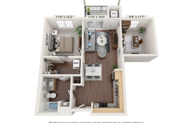 1 bed, 1 bath, 819 sqft, $1,620, Unit 244
