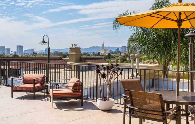 Rooftop Deck with Views of Century City and Hollywood
