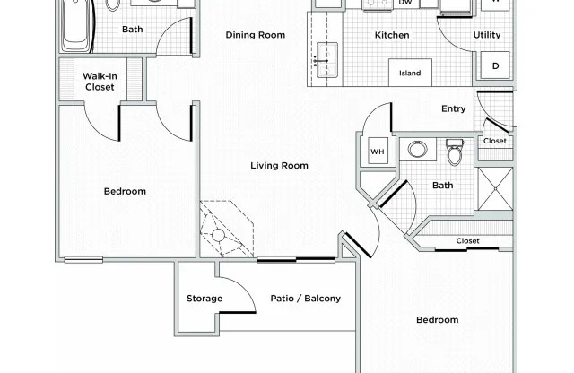 2BR/ 2BA  with Garage