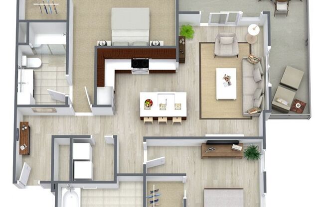 2 beds, 2 baths, 1,227 sqft, $2,495, Unit 301W