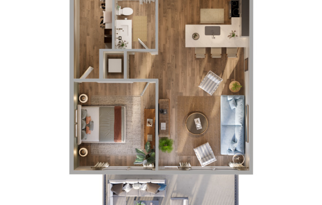 1 bed, 1 bath, 663 sqft, $1,425, Unit 433