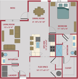 1 bed, 1.5 baths, 1,054 sqft, $1,879