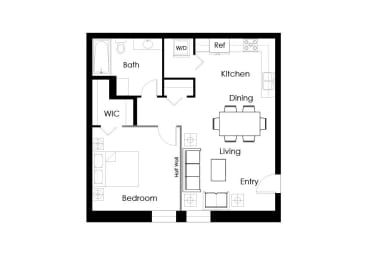 1 bed, 1 bath, 528 sqft, $1,585