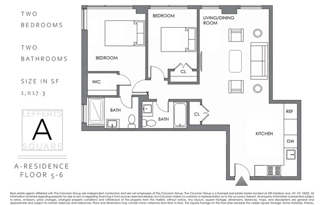 2 beds, 2 baths, 1,100 sqft, $4,313, Unit 6A
