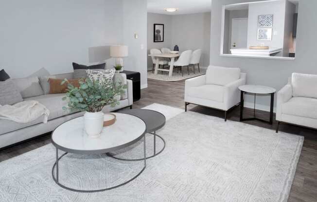 Living Room With Dining Area at Audenn Apartments, Bloomington, MN, 55438