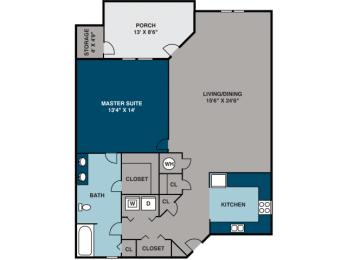 1 bed, 1 bath, 932 sqft, $1,620