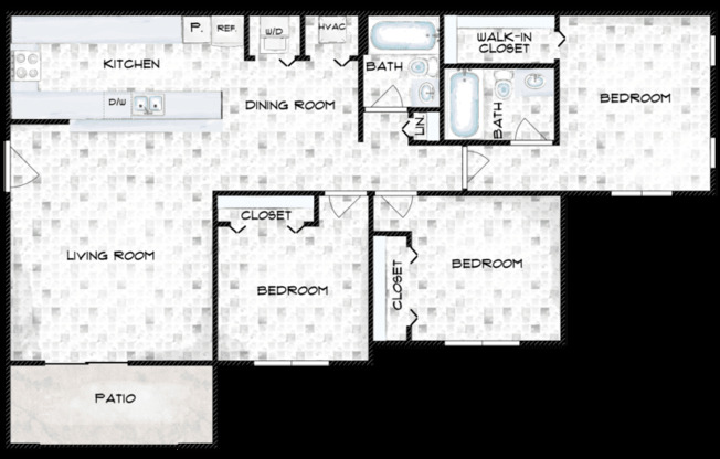 3 beds, 2 baths, 1,237 sqft, $2,299