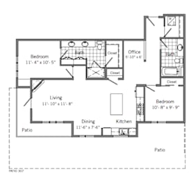 2 beds, 2 baths, 1,255 sqft, $3,925