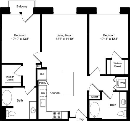 1 bed, 1 bath, 1,072 sqft, $3,921, Unit 2506