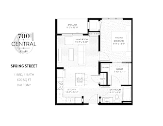 1 bed, 1 bath, 670 sqft, $1,830