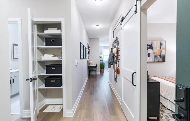 A warm welcome home—thoughtfully designed entryways with built-in storage and everyday function in mind.