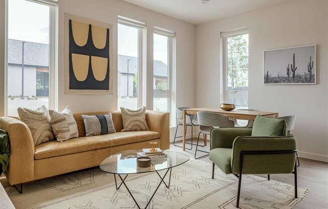 Modern Living Room at The Clara, Eagle, Idaho