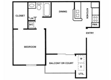 1 bed, 1 bath, 592 sqft, $826