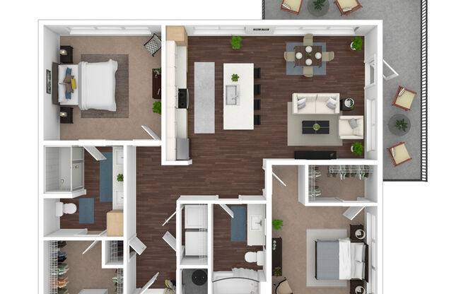 2 beds, 2 baths, 1,026 sqft, $1,875