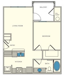 1 bed, 1 bath, 589 sqft, $930