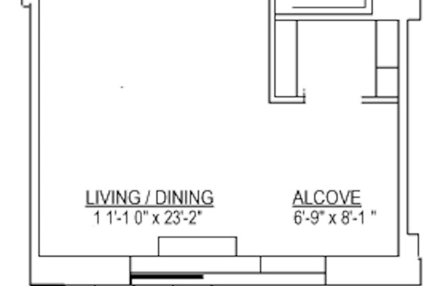 1 bed, 1 bath, 637 sqft, $4,400, Unit N3C