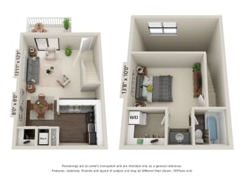 1 bed, 1 bath, 667 sqft, $1,278