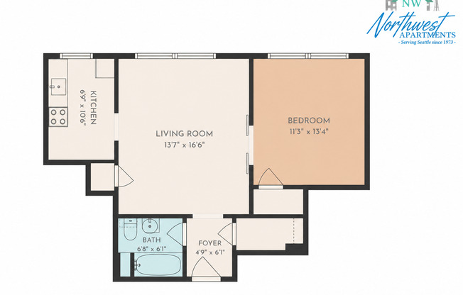 1 bed, 1 bath, 583 sqft, $1,545, Unit 102
