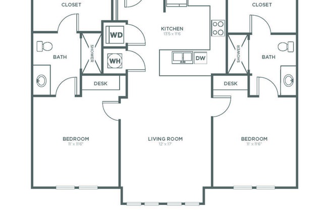 2 beds, 2 baths, 1,009 sqft, $3,051