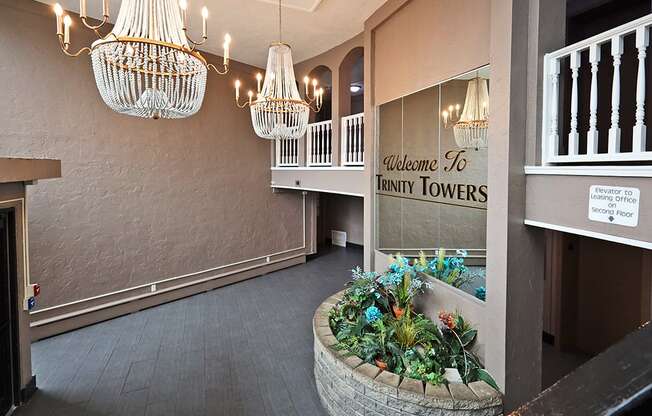 Building Lobby at Trinity Towers in Bedford Heights OH