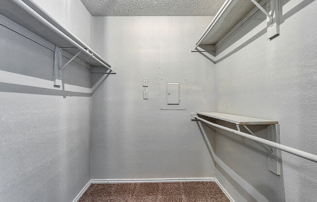 a walk in shower in a bathroom with a sink at The Broadwater at Salado Creek, Texas