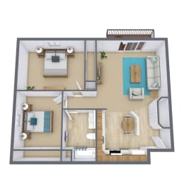 2 beds, 1 bath, 900 sqft, $860