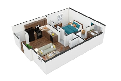 1 bed, 1 bath, 490 sqft, $1,295