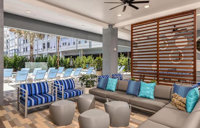 Covered Veranda at The Exchange Luxury Apartments in St. Petersburg, FL