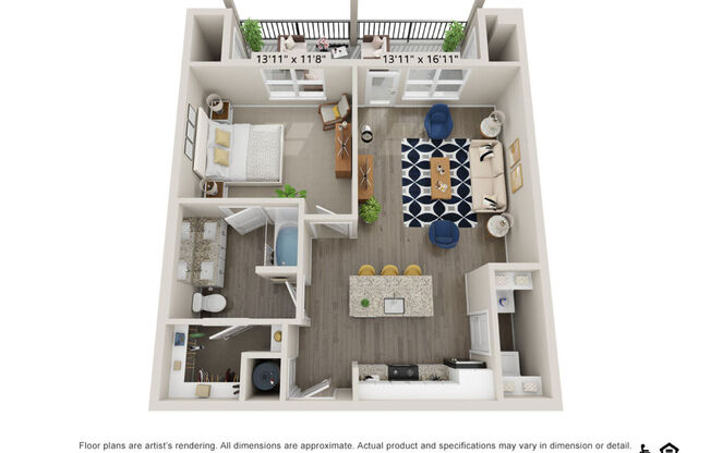 1 bed, 1 bath, 788 sqft, $1,263