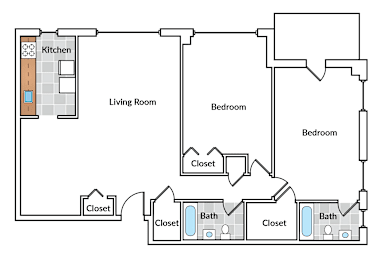 2 beds, 2 baths, $1,675