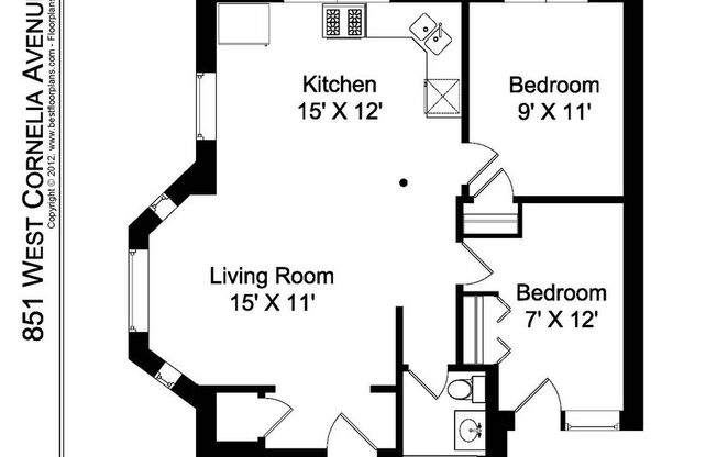 2 beds, 1 bath, 795 sqft, $1,895, Unit 851-G