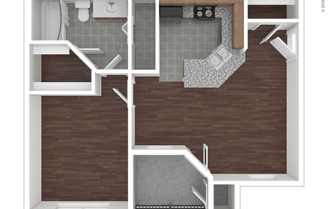 1 bed, 1 bath, 667 sqft, $1,215