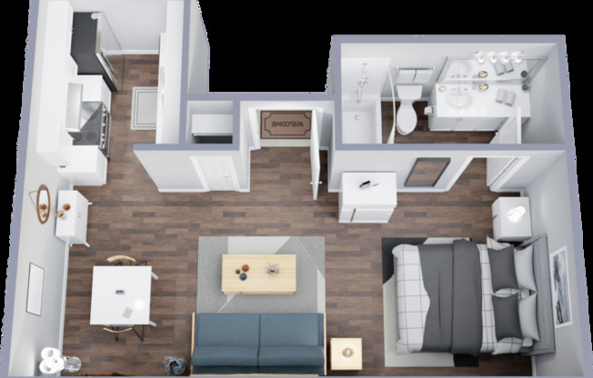 Studio, 1 bath, 408 sqft, $499