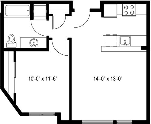 1 bed, 1 bath, 598 sqft, $2,223, Unit 529
