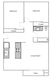 2 beds, 1 bath, 770 sqft, $1,487