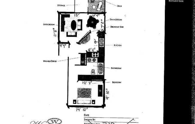 1 bed, 1 bath, 717 sqft, $1,475, Unit B105