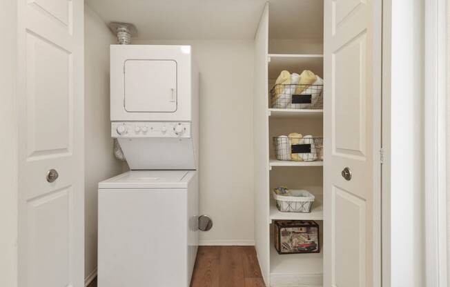 Laundry and Linen Closet at Lakeside Village Apartments Clinton Township MI