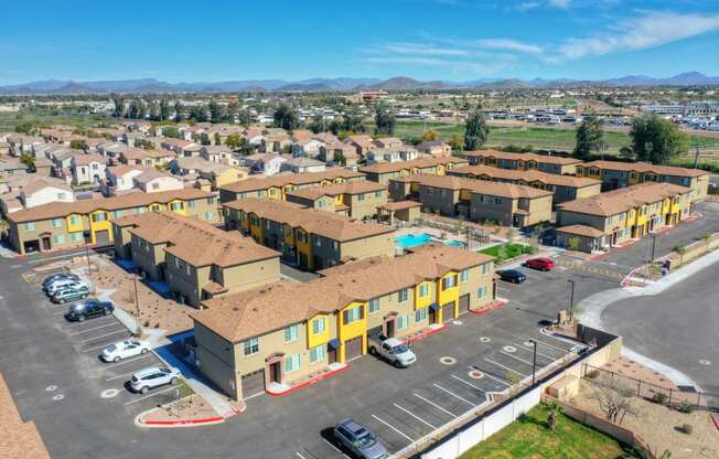 Aerial view at San Vicente Townhomes in Phoenix AZ