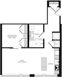 1 bed, 1 bath, 631 sqft, $3,029