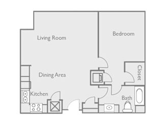 1 bed, 1 bath, 727 sqft, $1,499