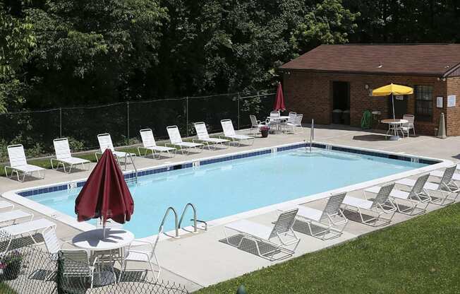 Private swimming pool for Ivy Hall Apartment residents