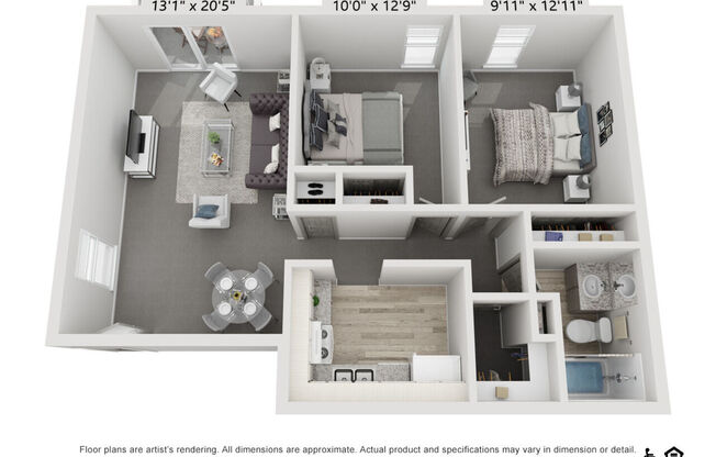 2 beds, 1 bath, 750 sqft, $1,396