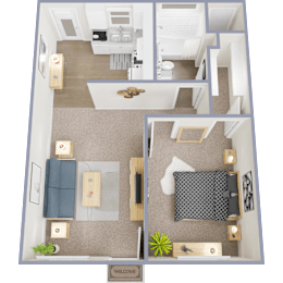 1 bed, 1 bath, 555 sqft, $859