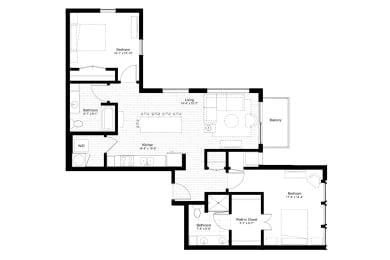 2 beds, 2 baths, 1,164 sqft, $2,077