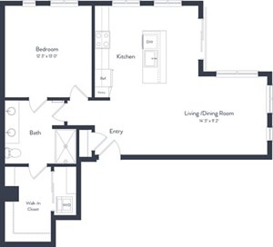 1 bed, 1 bath, 881 sqft, $2,455
