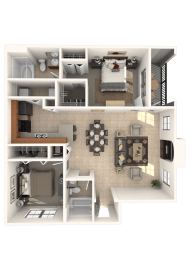 2 beds, 2 baths, 1,045 sqft, $1,535