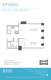 Studio, 1 bath, $2,030