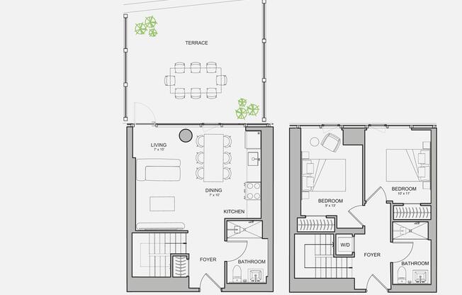 2 beds, 2 baths, $6,495, Unit G23