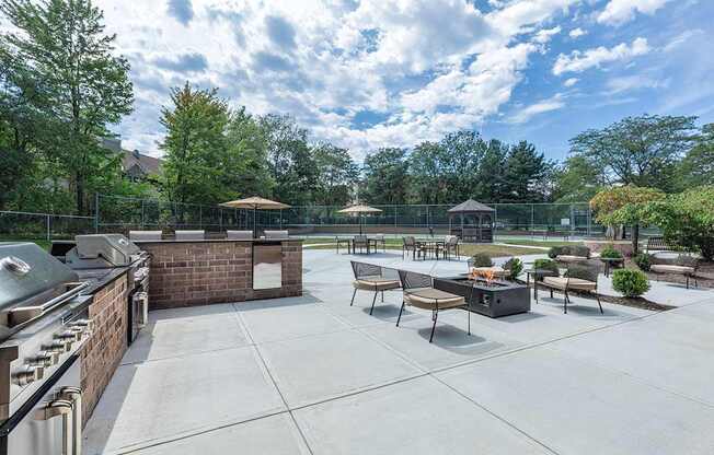 Outdoor kitchen with grill area